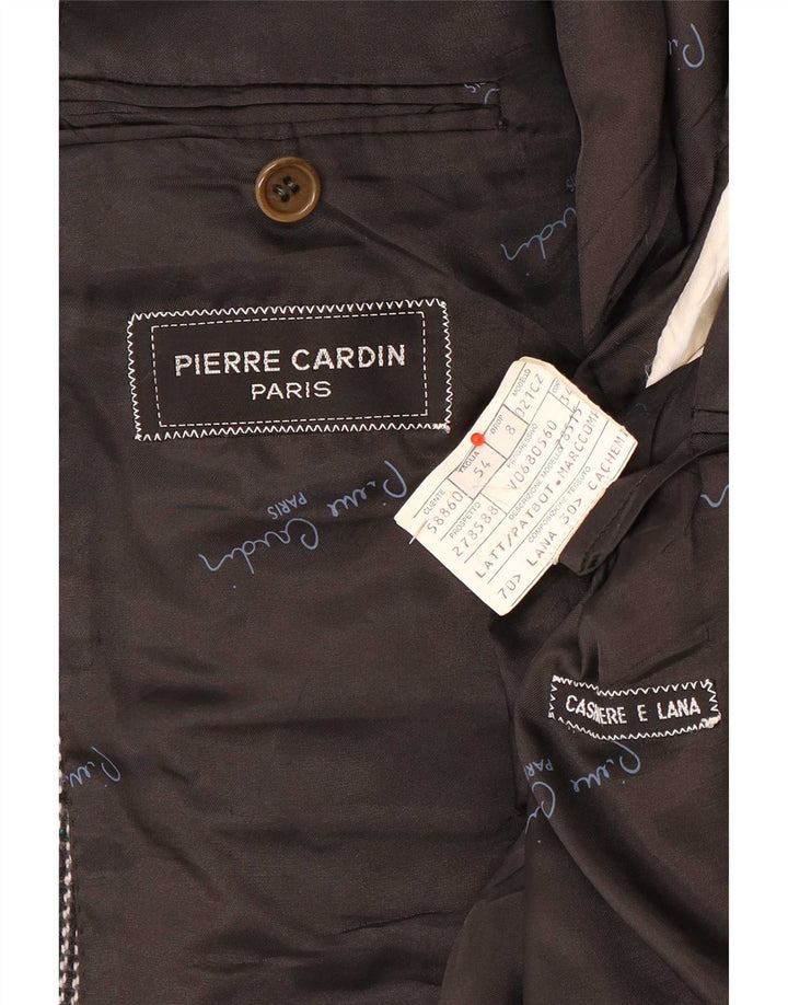 Męska marynarka Pierre Cardin zapinana na 2 guziki IT 54 2XL Szara wełniana kratka klasyczna