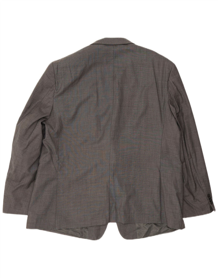 Vintage męska marynarka zapinana na 2 guziki EU 50, duża, szara wełna