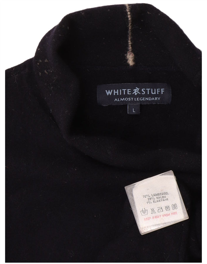 Damski sweter z golfem White Stuff UK 16, duży, granatowy, wełniany