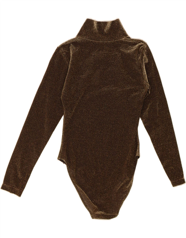 VINTAGE Womens Bodysuit UK 2 2XS Gold Vintage Vintage and Second-Hand Vintage from Messina Hembry 
