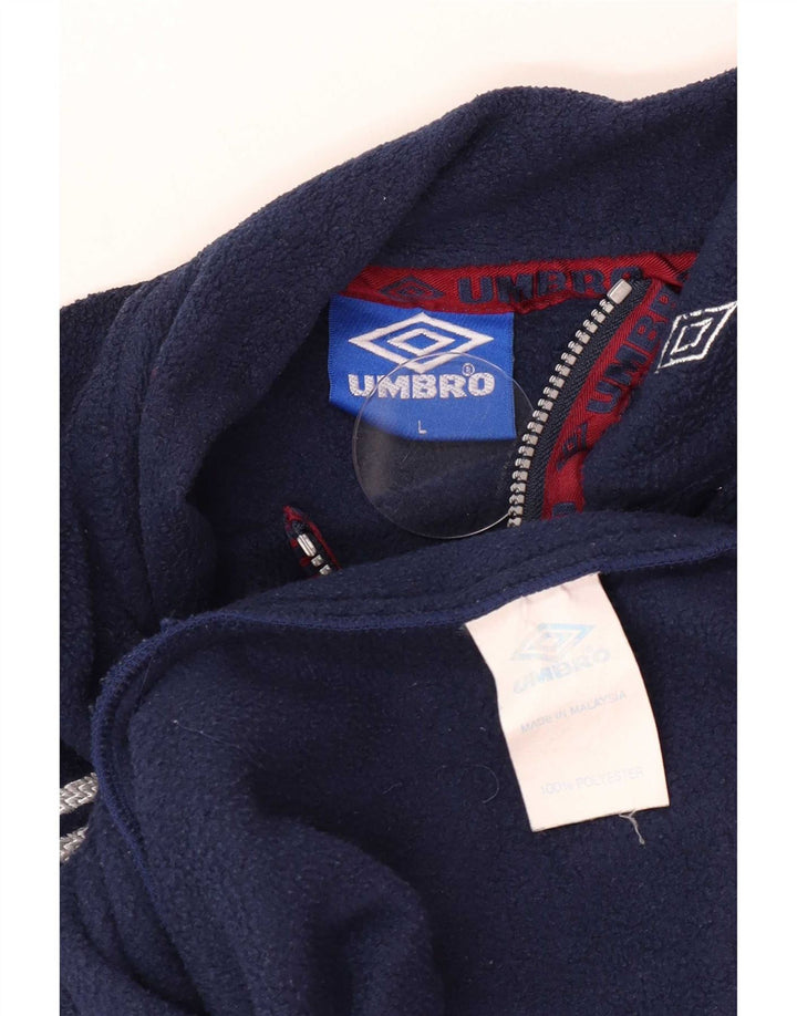 Męski sweter polarowy Umbro z graficznym zamkiem błyskawicznym, duży granatowy poliester