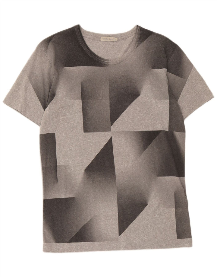 Damska koszulka z grafiką Calvin Klein Jeans Top w kolorze średnioszarym, geometrycznym