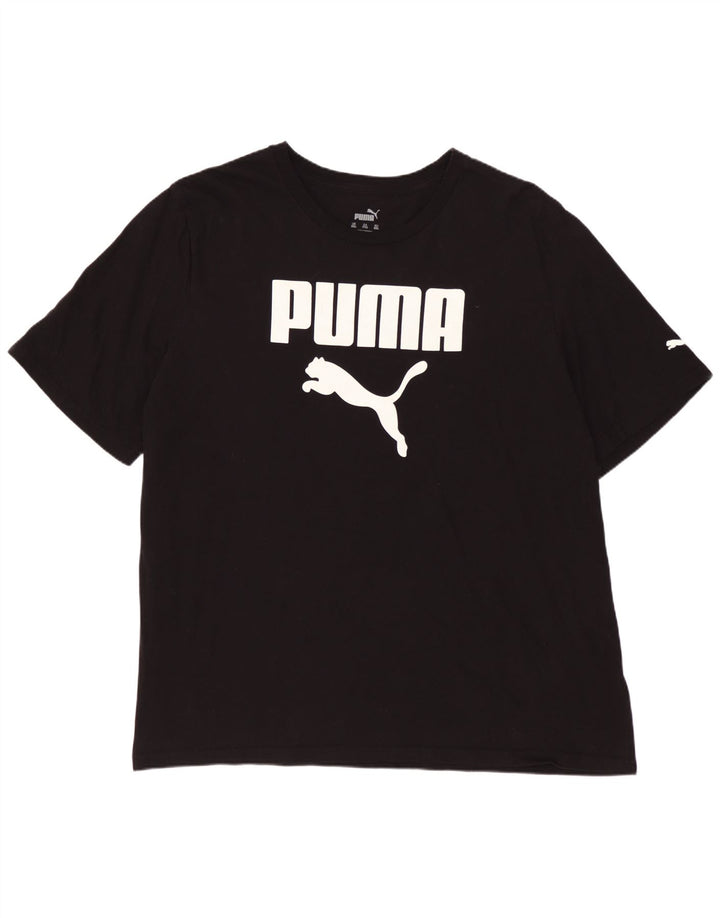 Męski T-shirt z grafiką PUMA, top 2XL, czarna bawełna