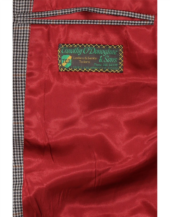 Vintage męska marynarka zapinana na 2 guziki UK 42 XL w szarą kratkę