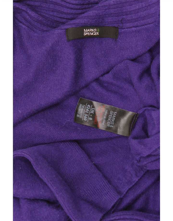 Sweter damski Marks & Spencer Longline Open Cardigan UK 8, mały fiolet