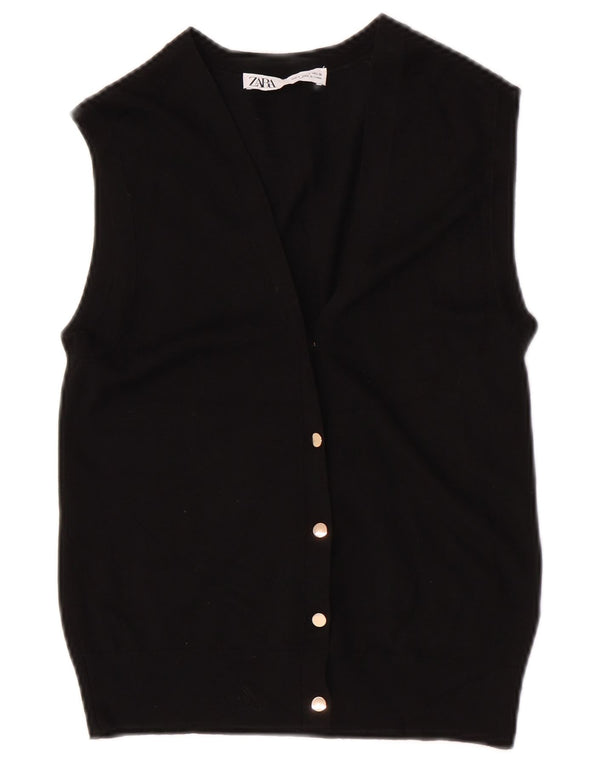 Damski sweter bez rękawów Zara UK 10 Small, czarna wiskoza