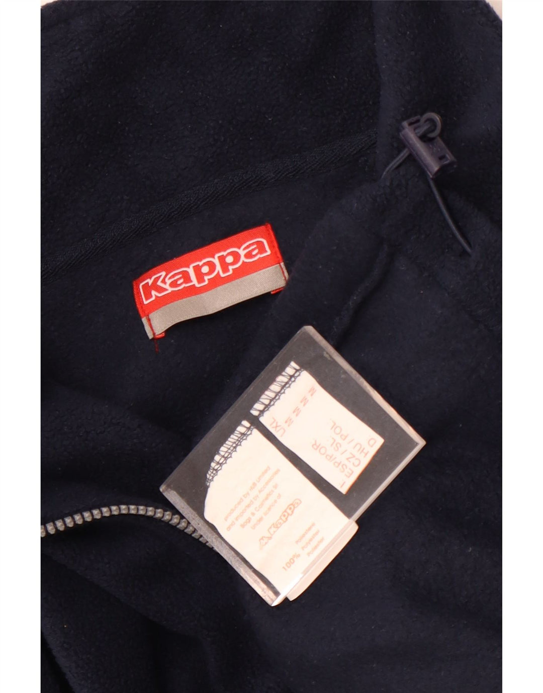 Męski sweter polarowy Kappa z zamkiem błyskawicznym, średni granatowy poliester