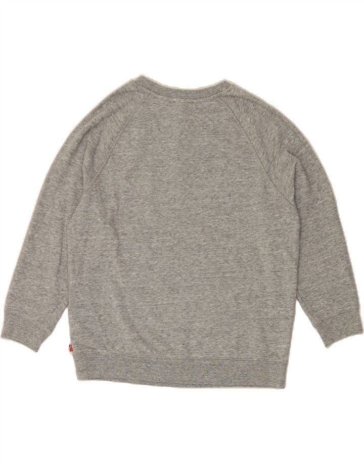 LEVI'S Womens Graphic Sweatshirt Jumper UK 18 XL Grey Cotton Vintage Levi's and Second-Hand Levi's from Messina Hembry 