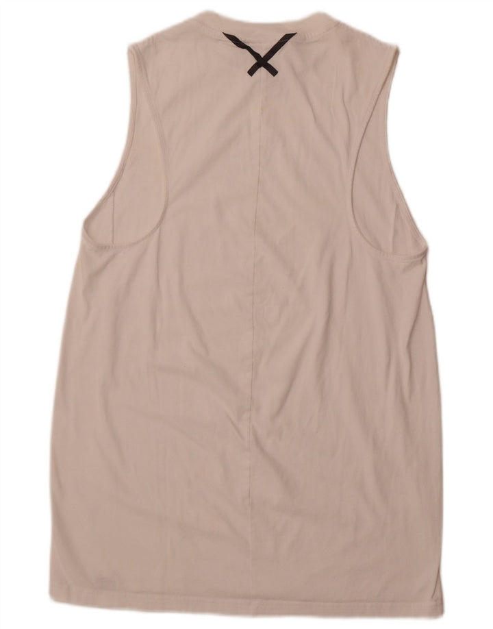 Damska sukienka T-shirt bez rękawów ADIDAS UK 16, duża, biała bawełna