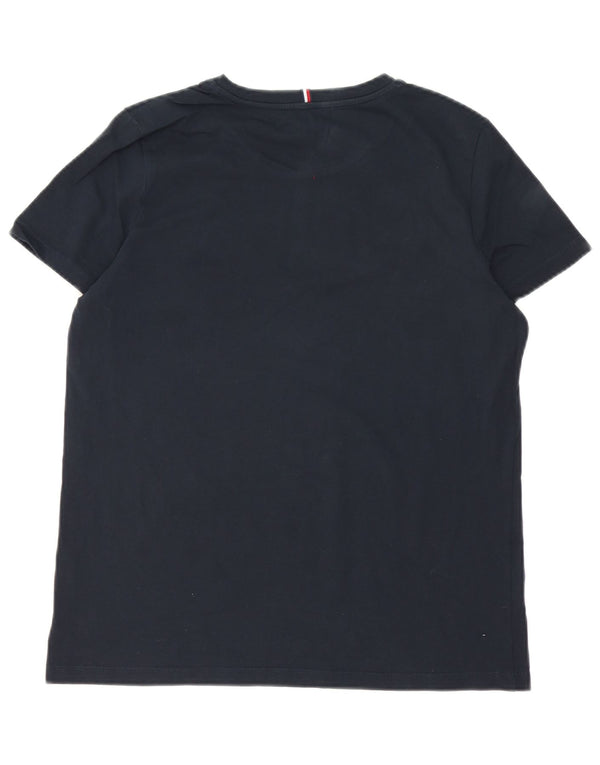 Damska koszulka graficzna Tommy Hilfiger Top UK 16, duża, granatowa, bawełniana