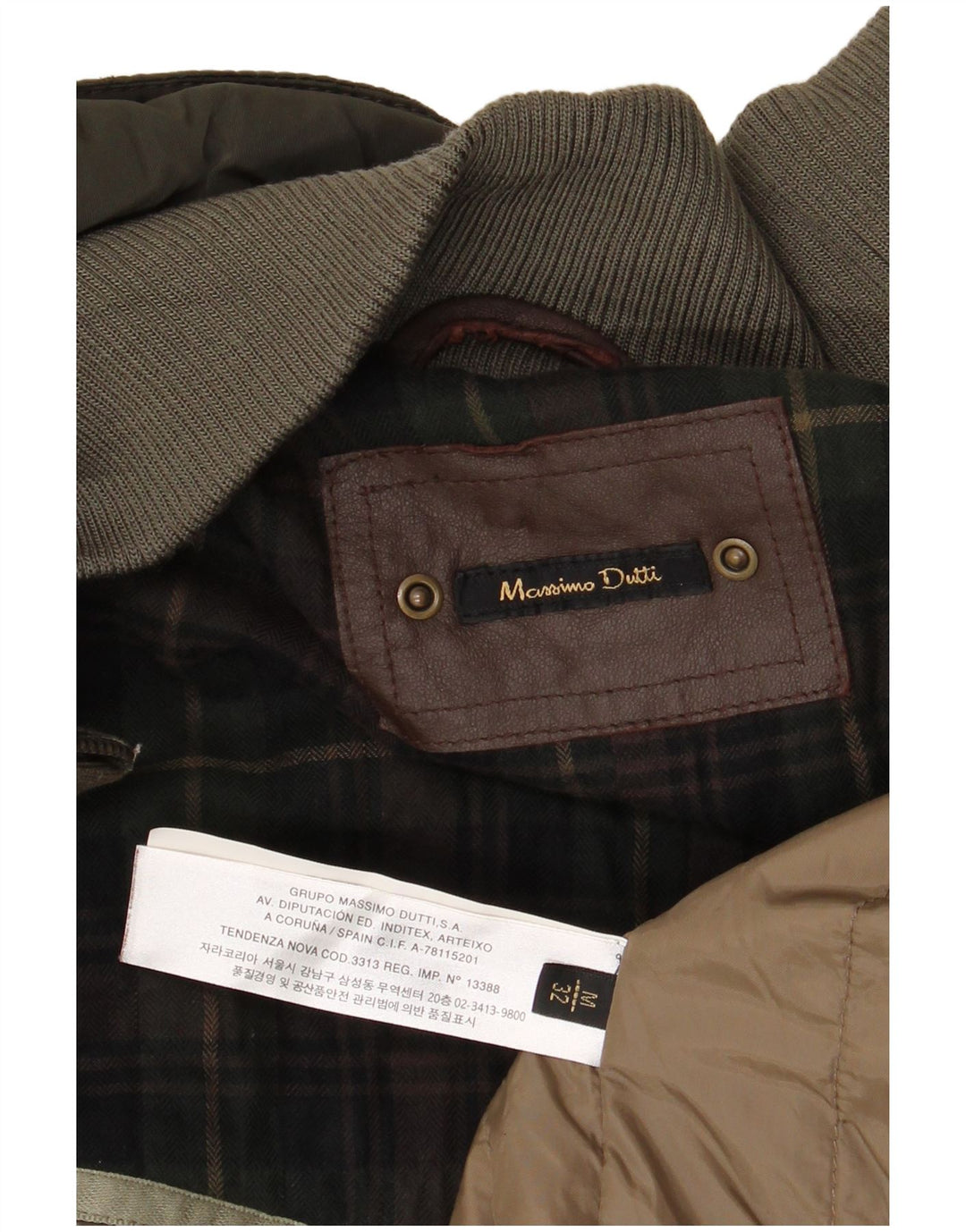 MASSIMO DUTTI Damska kurtka wojskowa UK 14, średni khaki, poliester