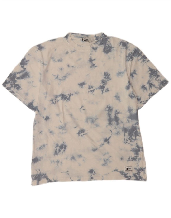 T-shirt męski Pull & Bear, top XS, biały Tie Dye, bawełniany