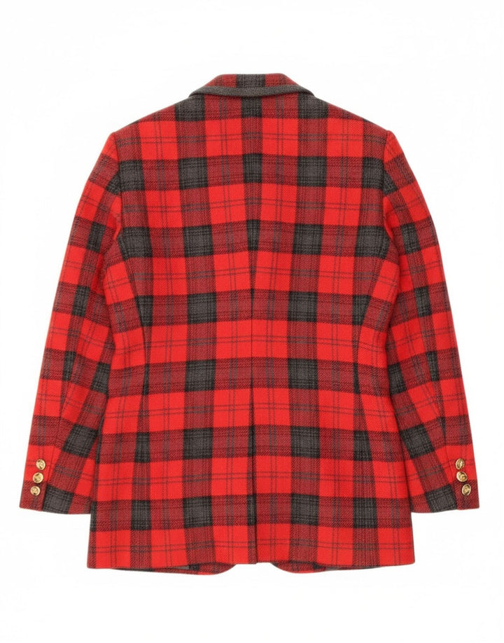 Damska marynarka Bagarry zapinana na 3 guziki IT 44, wełniana w średnią czerwoną kratkę