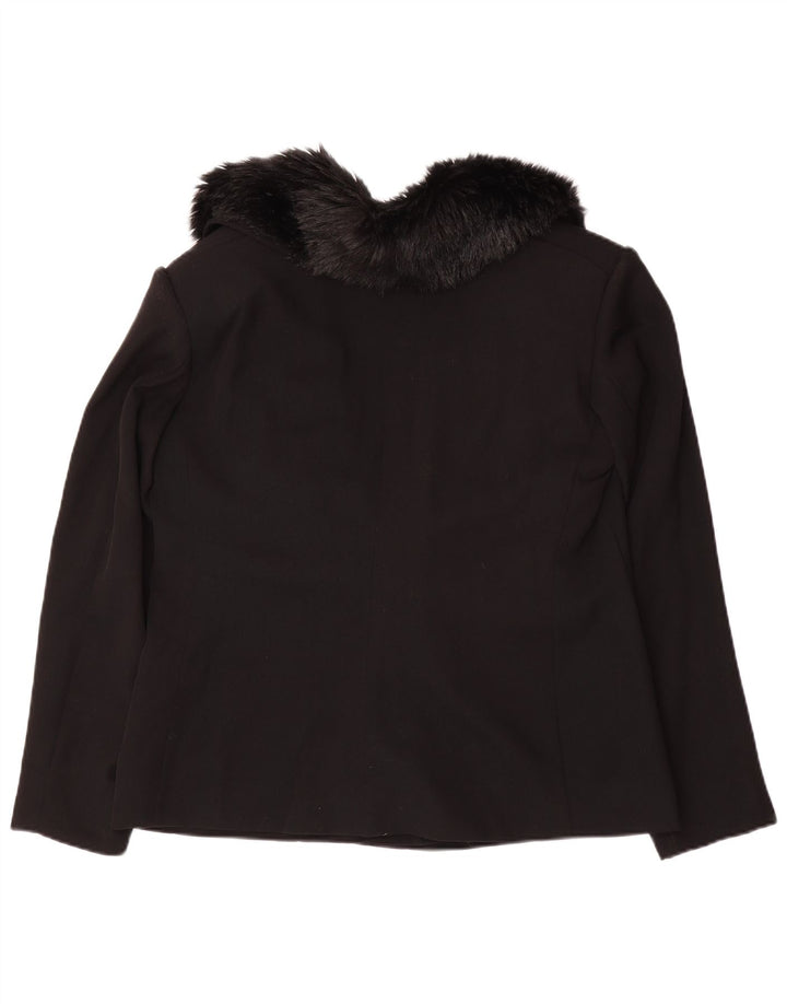 LUCIANO SOPRANI Damska marynarka zapinana na 3 guziki UK 16, duża czarna