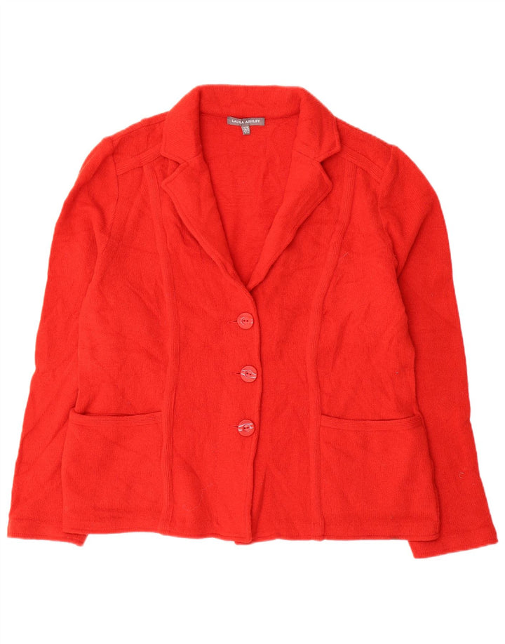 Damski sweter rozpinany Laura Ashley UK 16, duża czerwona wełna