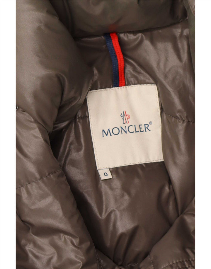 Męska ocieplana kurtka z kapturem Moncler, rozmiar 0 XS, khaki, poliamid