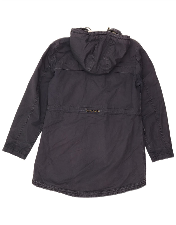 Damska kurtka parka z kapturem White Stuff UK 8, mała, granatowa, bawełniana