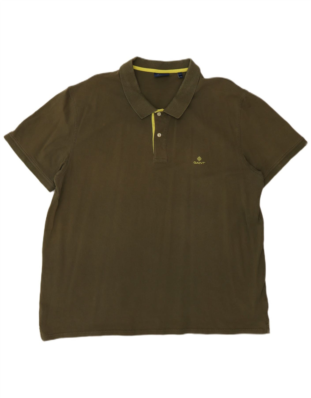 Męska koszulka polo Gant, bawełniana, khaki, 4XL