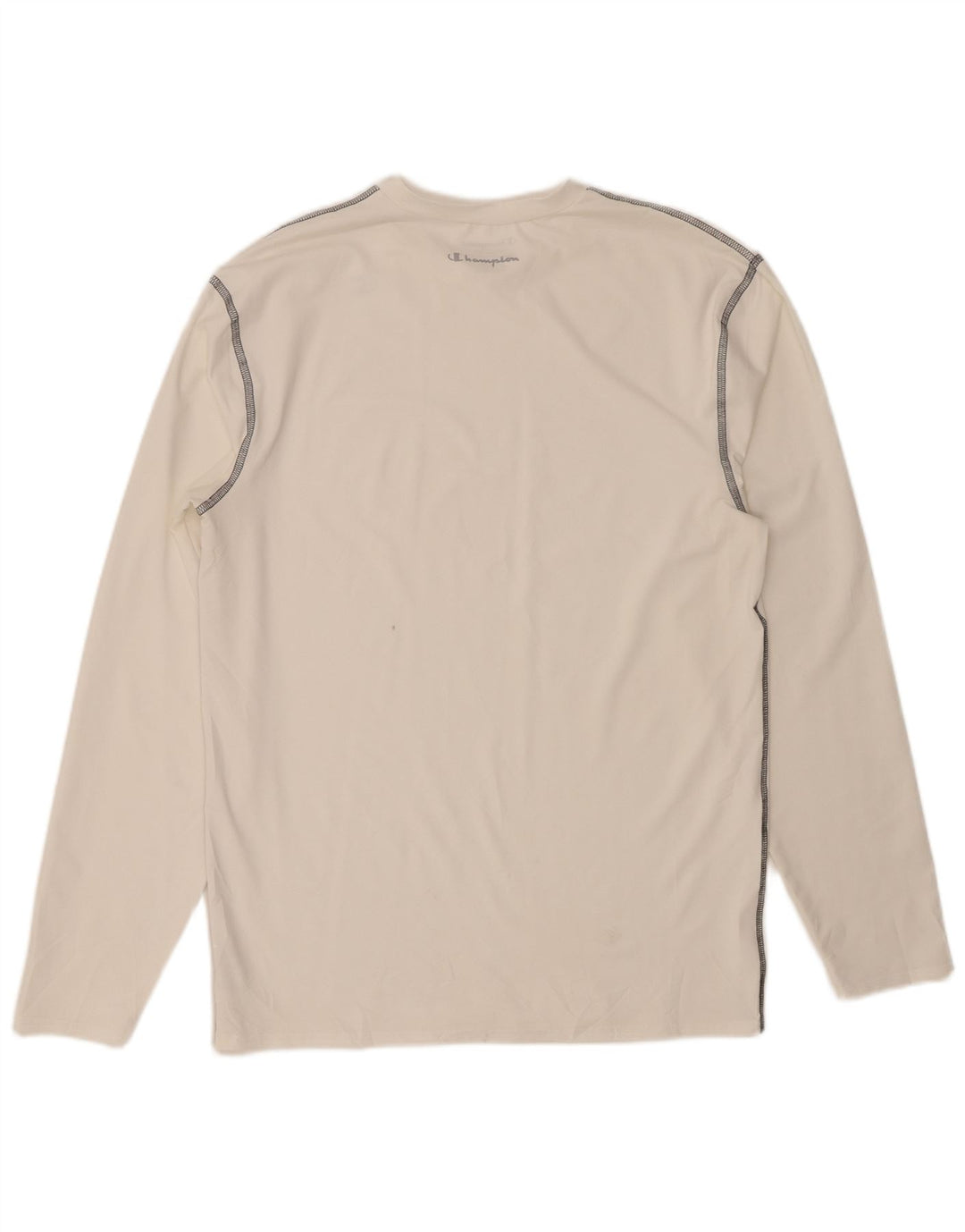 CHAMPION Mens Top Long Sleeve 2XL White Polyester