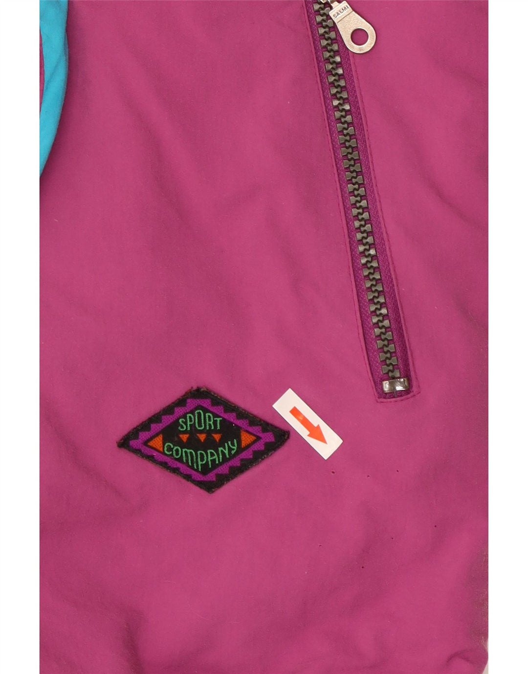 Męska kurtka narciarska Vintage Graphic Pullover UK 44 2XL Fioletowy blok kolorów