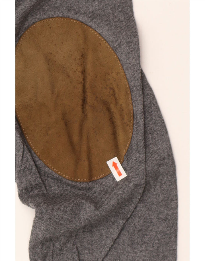 Męski sweter Massimo Dutti z dekoltem w kształcie litery V, XL, szary, bawełniany