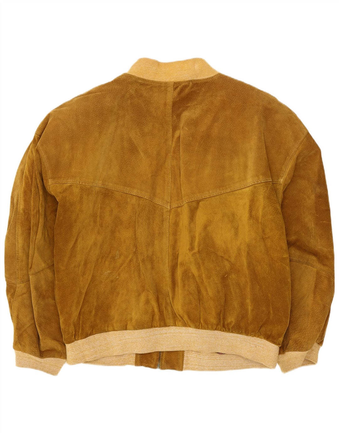 Vintage damska, oversize'owa zamszowa kurtka bomber IT 46, duża brązowa skóra