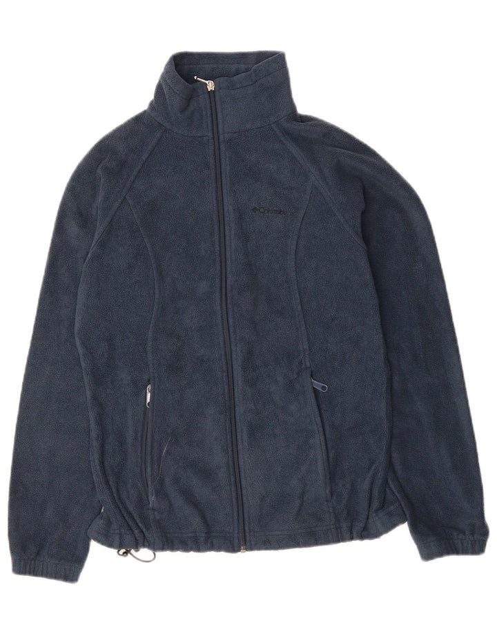 COLUMBIA Womens Fleece Jacket UK 10 Small Navy Blue Polyester