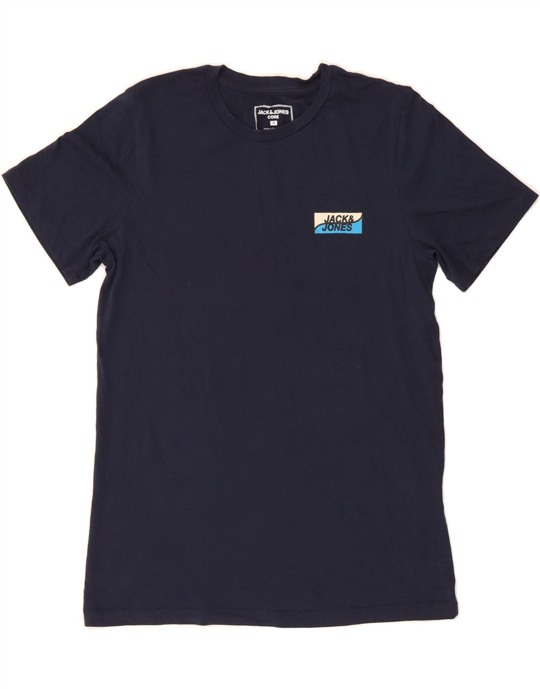 JACK & JONES Mens T-Shirt Top Medium Navy Blue Cotton Vintage Jack & Jones and Second-Hand Jack & Jones from Messina Hembry 
