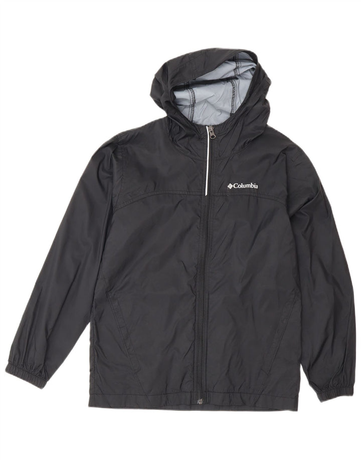 Chłopięca kurtka przeciwdeszczowa z kapturem Columbia 10-11 lat, średni czarny nylon