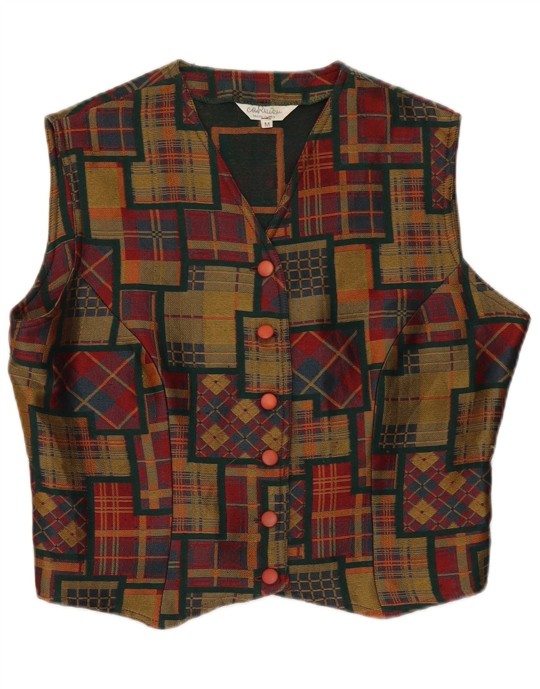 Kamizelka damska w stylu vintage, UK 14, średnia, wielobarwna patchworkowa