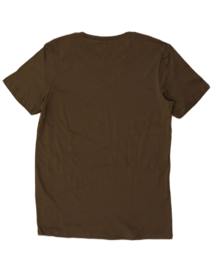 T-shirt męski JACK & JONES, top XS, bawełna khaki