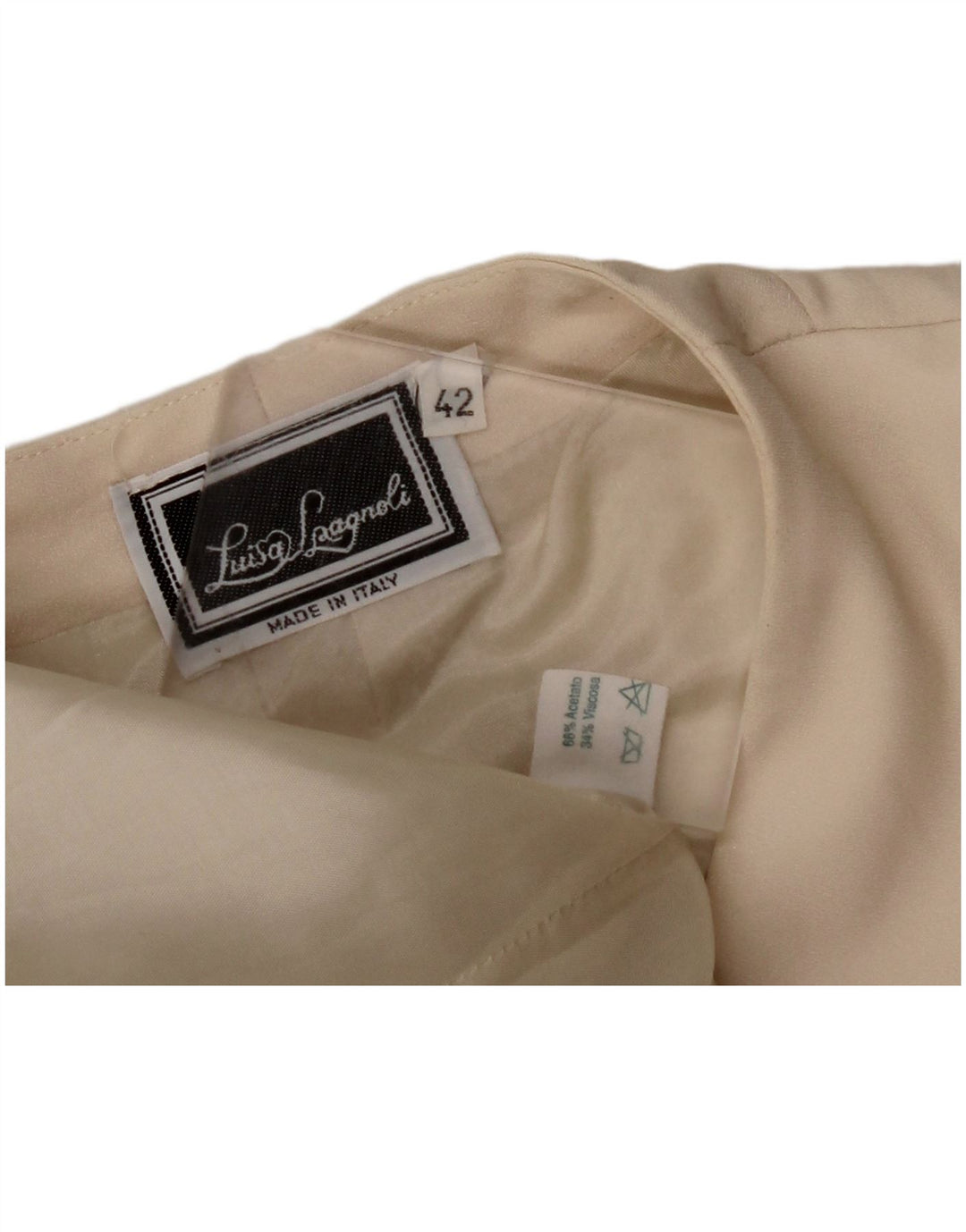 LUISA SPAGNOLI Damska marynarka zapinana na 3 guziki IT 42 Średni beżowy octan