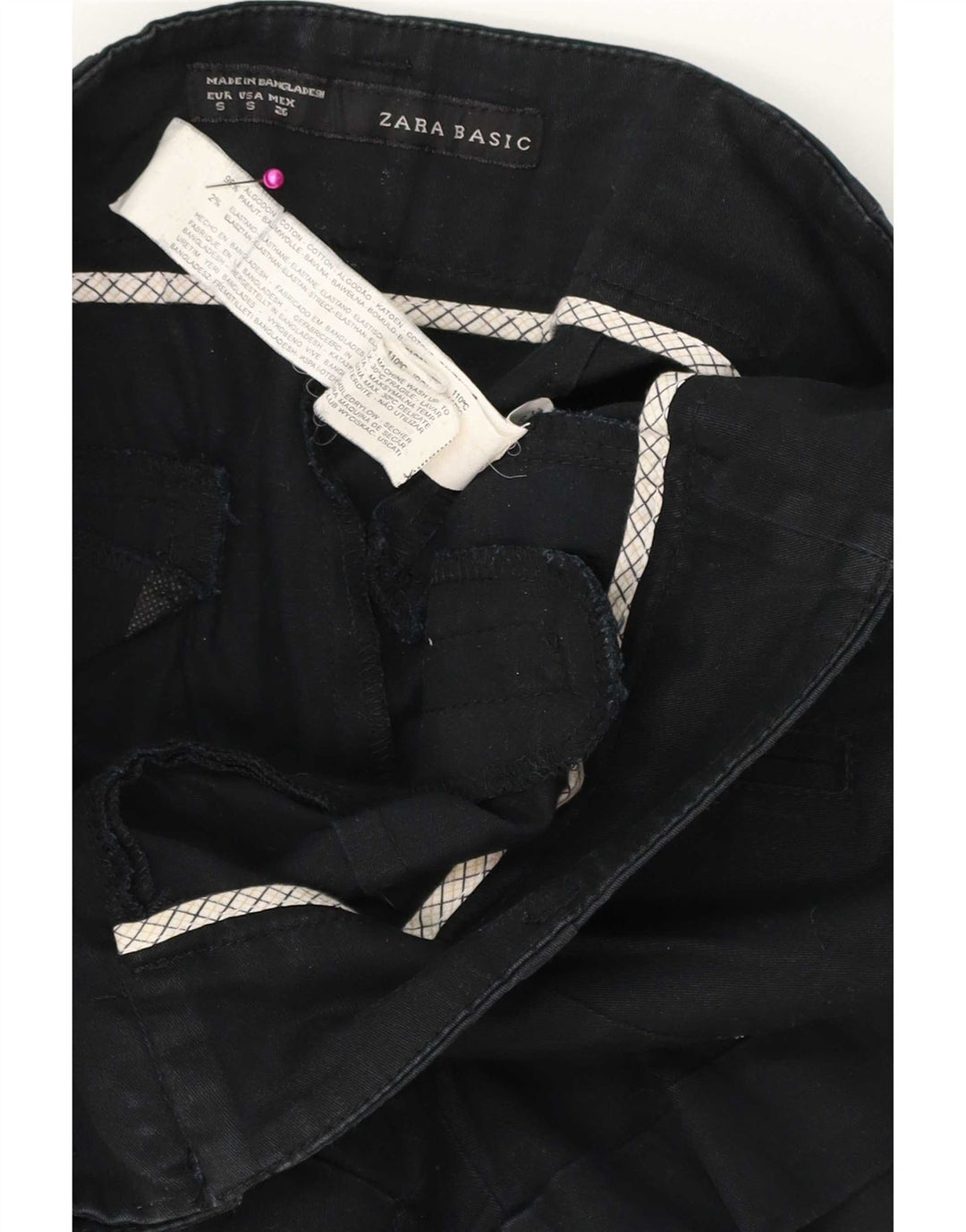 Damskie spodenki chino Zara małe W26 czarne bawełniane