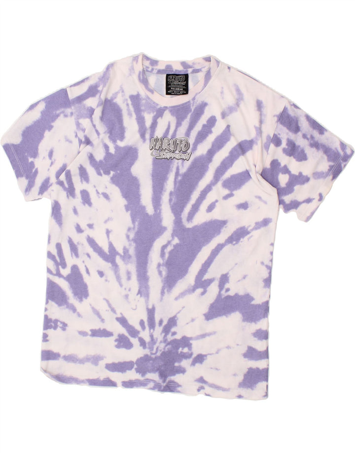PULL & BEAR Mens Naruto Graphic T-Shirt Top Small Purple Tie Dye Cotton Vintage Pull & Bear and Second-Hand Pull & Bear from Messina Hembry 