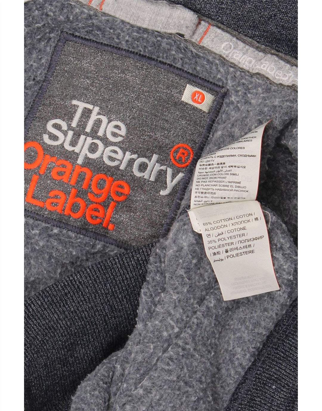 SUPERDRY Męski sweter z kapturem i zamkiem XL, granatowy, bawełniany
