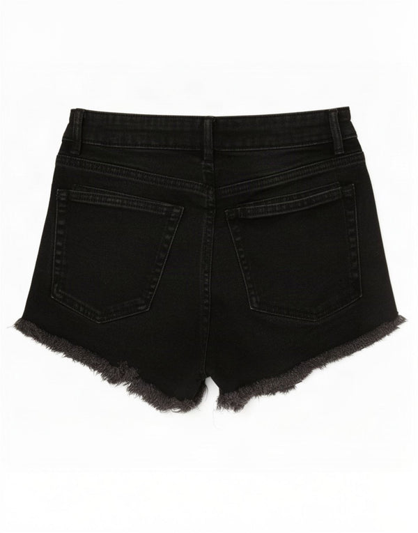 Damskie spodenki jeansowe Zara z wysokim stanem EU 36 XS W26, czarne, bawełniane