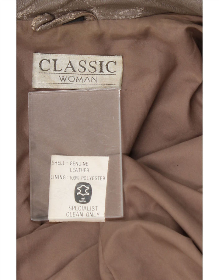 CLASSIC Womens Leather Jacket UK 18 XL Grey Leather Vintage CLASSIC and Second-Hand CLASSIC from Messina Hembry 