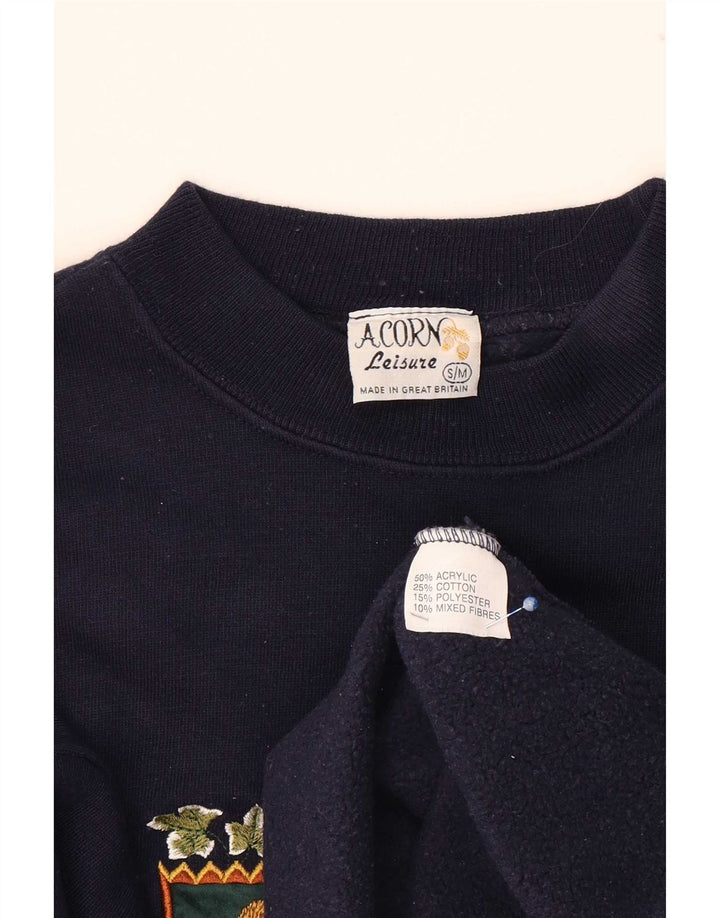 Damska bluza oversize z grafiką Acorn, UK 10, mała, granatowa