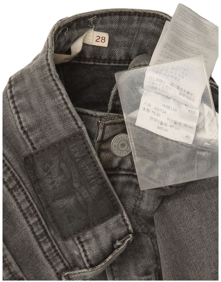 Damskie jeansy Levi's 711 Skinny W28 L30 Szara bawełna