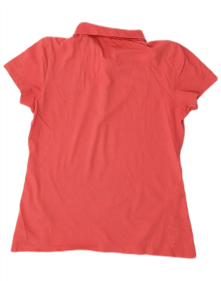 PUMA Womens Polo Shirt UK 14 Medium Pink Cotton