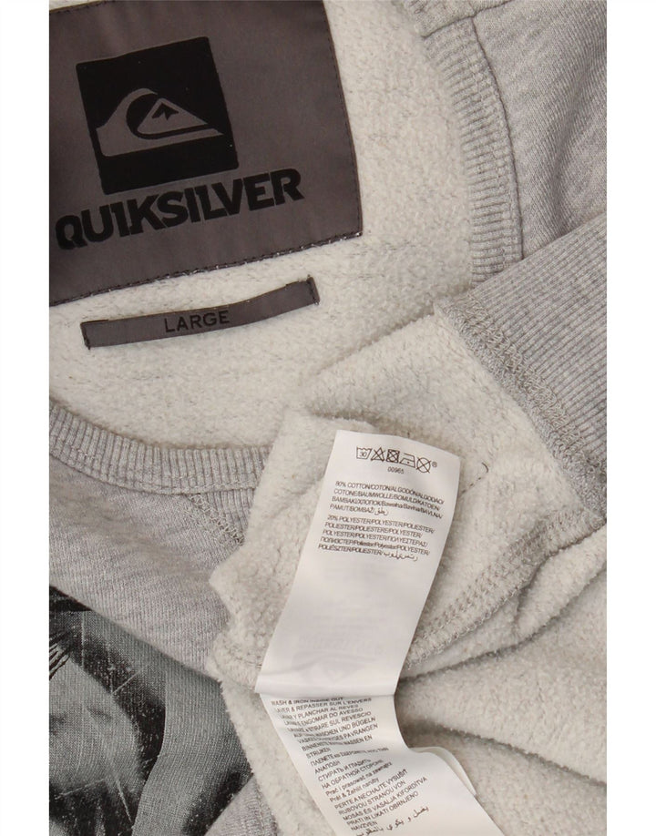 Męska bluza z grafiką Quiksilver, duża, szara bawełna