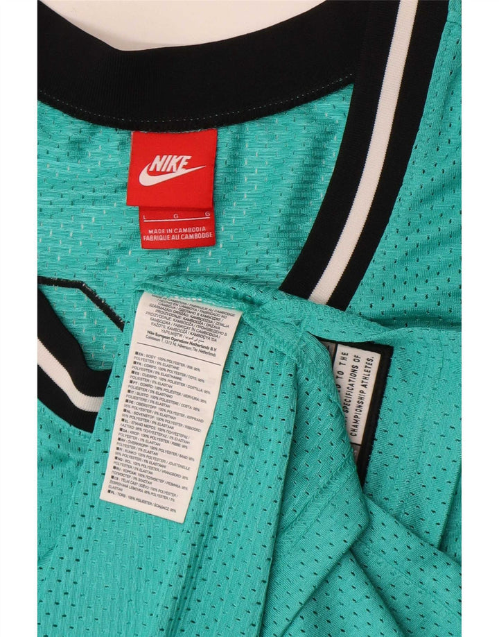 Męska koszulka z kamizelką Nike Air Graphic, duża, zielona, poliestrowa w paski