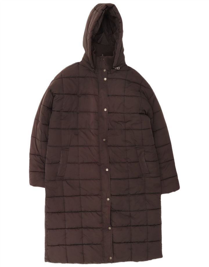 Damski ocieplany płaszcz z kapturem Fat Face UK 18 XL, czarny poliester