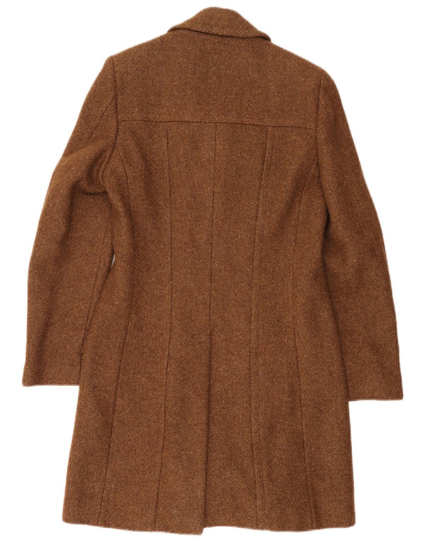 Dwurzędowy płaszcz damski w stylu vintage UK 8 Small Brown