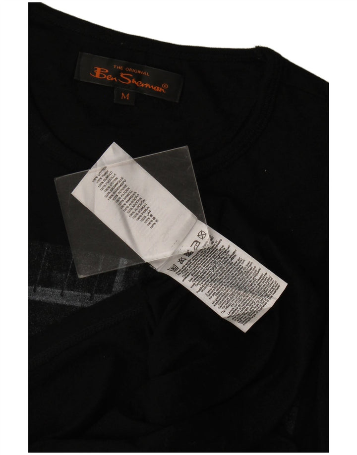 Męska koszulka z grafiką Ben Sherman, średnia, czarna bawełna