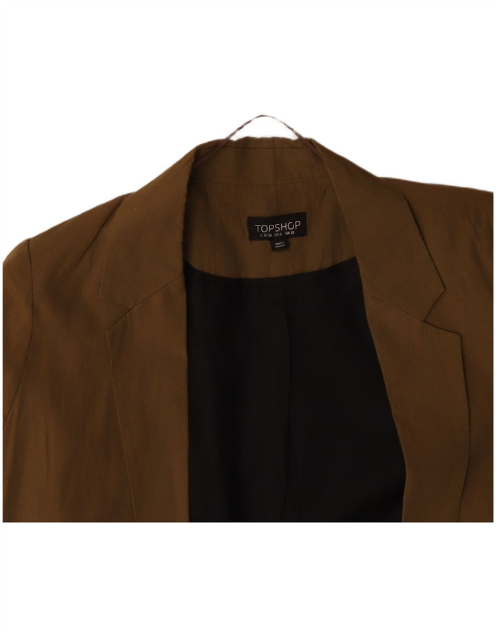 TOPSHOP Damska, oversize'owa, otwarta marynarka UK 10, mała, khaki, lyocell