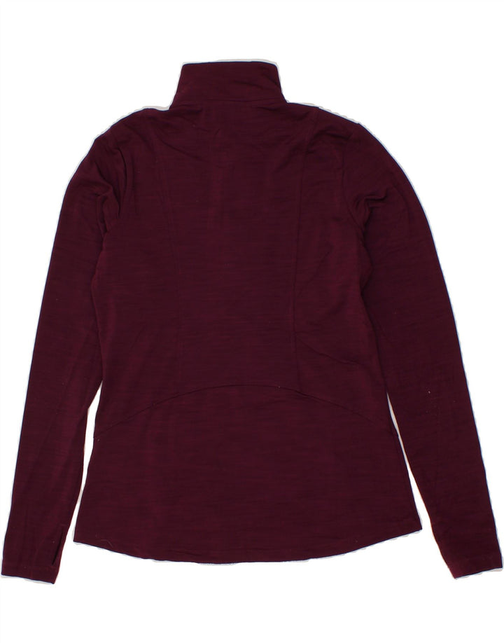 EDDIE BAUER Womens Zip Neck Pullover Tracksuit Top UK 10 Small Maroon Vintage Eddie Bauer and Second-Hand Eddie Bauer from Messina Hembry 