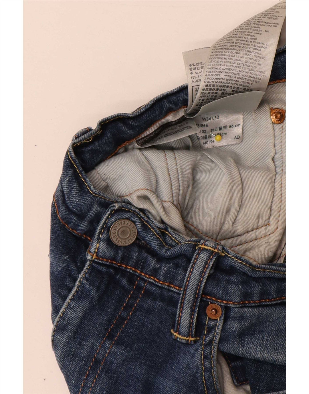 Męskie jeansy slim fit Levi's W34 L32 Niebieskie bawełniane