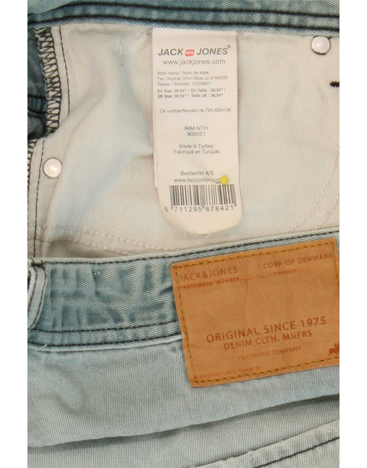 Męskie jeansy Jack & Jones Tim Slim W36 L34 Niebieska bawełna