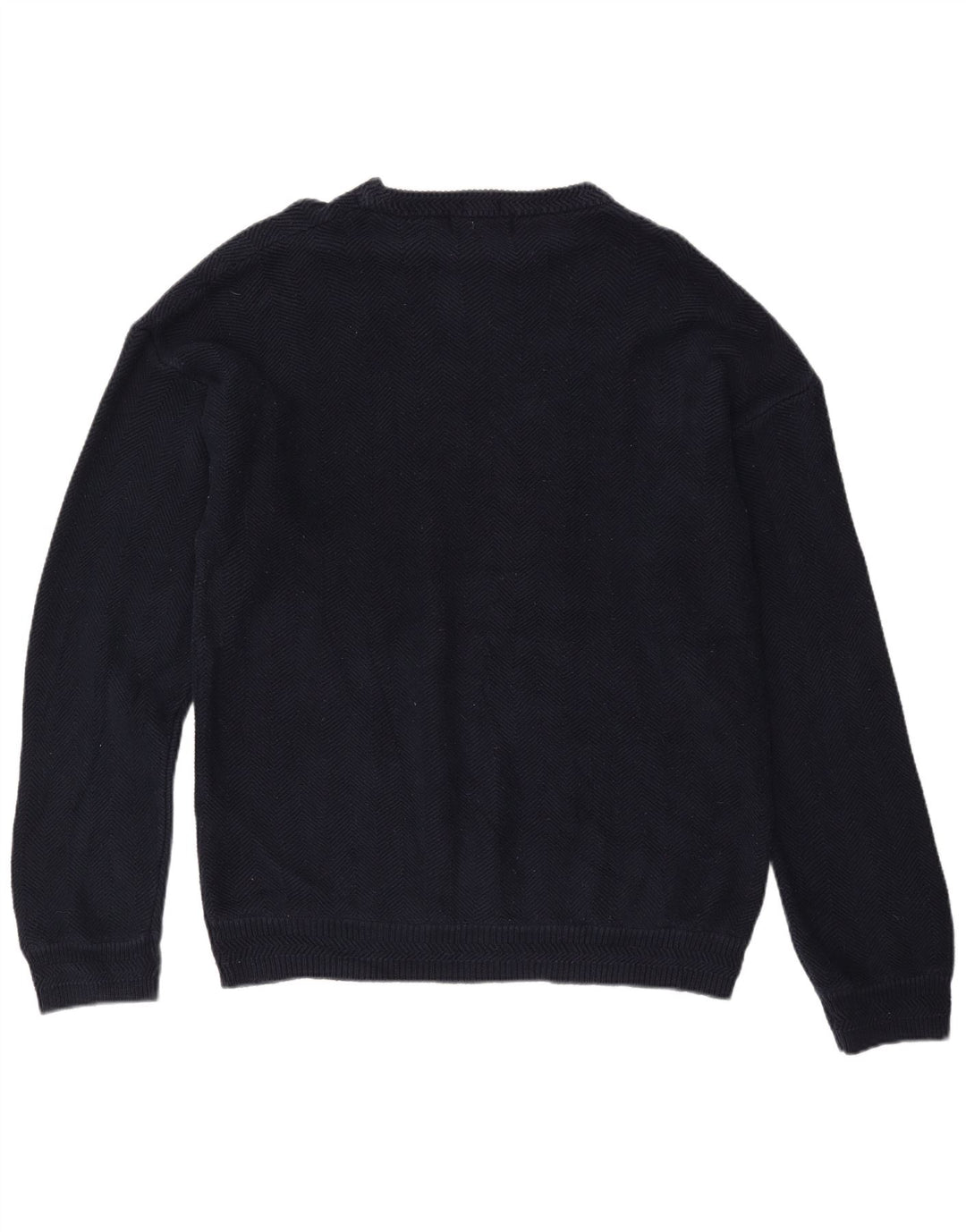 CHAPS RALPH LAUREN Męski sweter z dekoltem w łódkę XL, granatowy, w jodełkę